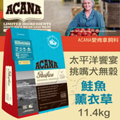 【ACANA愛肯拿 太平洋饗宴】挑嘴犬無穀 鮭魚薰衣草